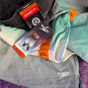 Speedo Gradient Swim Shorts in Green and Black